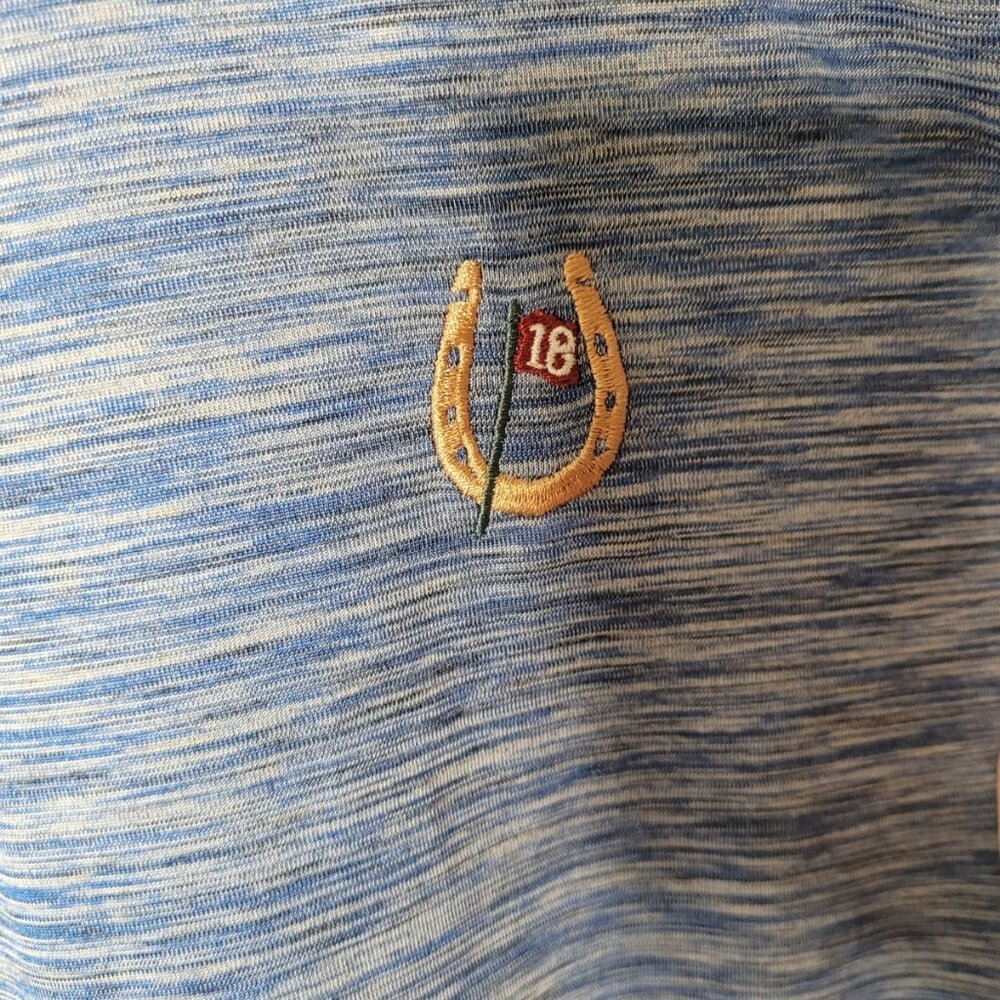FootJoy FJ Golf Polo Mens XL Embroidered Logo Blue Stripe - Picture 2 of 5